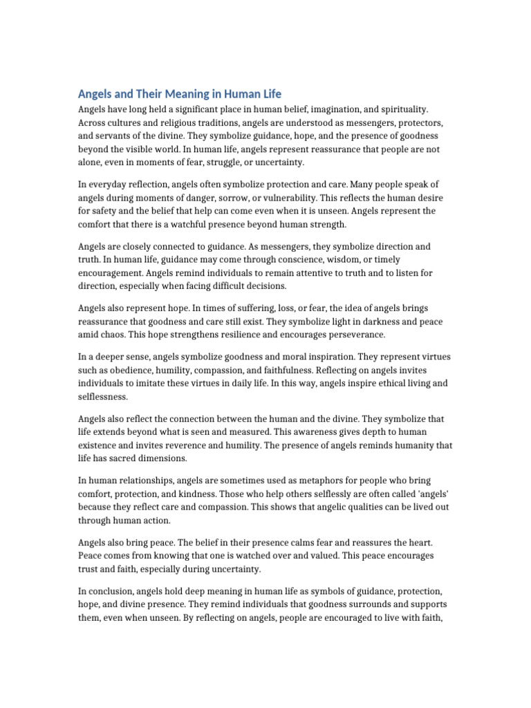 Angels and Their Meaning in Human Life | PDF | Good And Evil | Angel