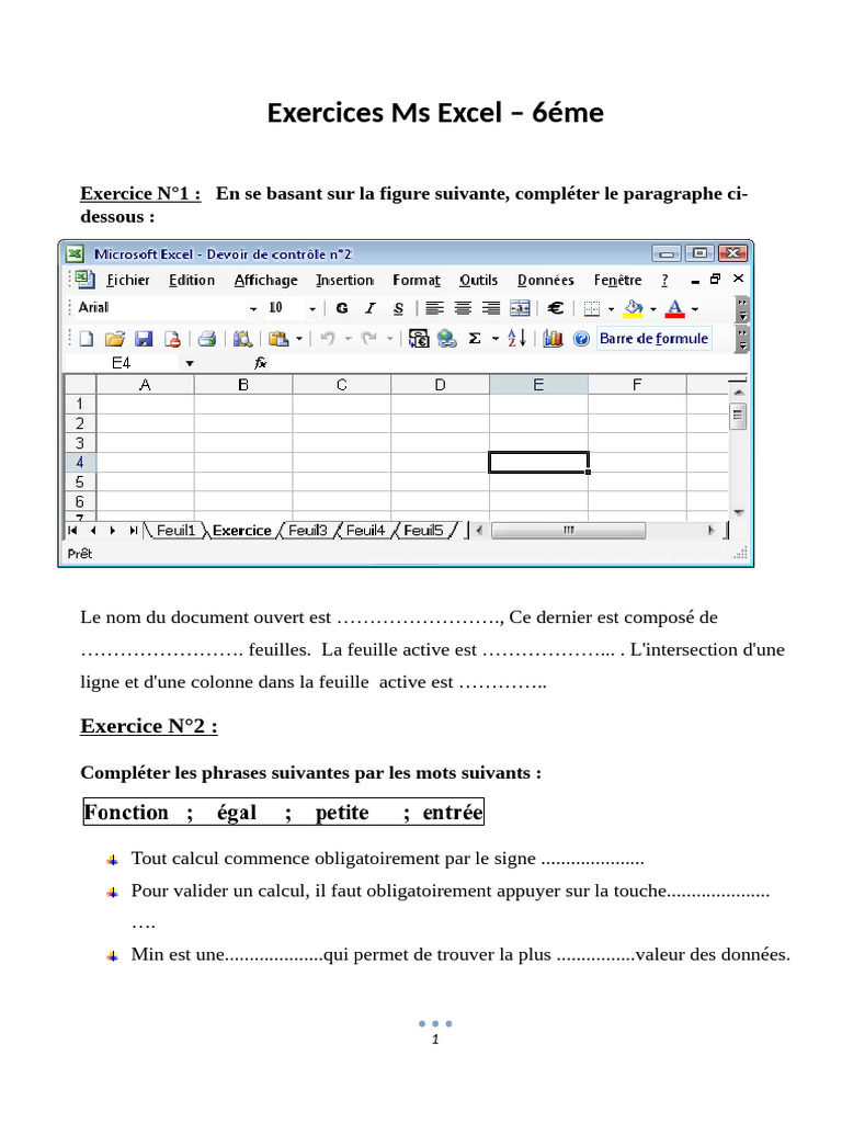 Exercices Ms Excel | PDF