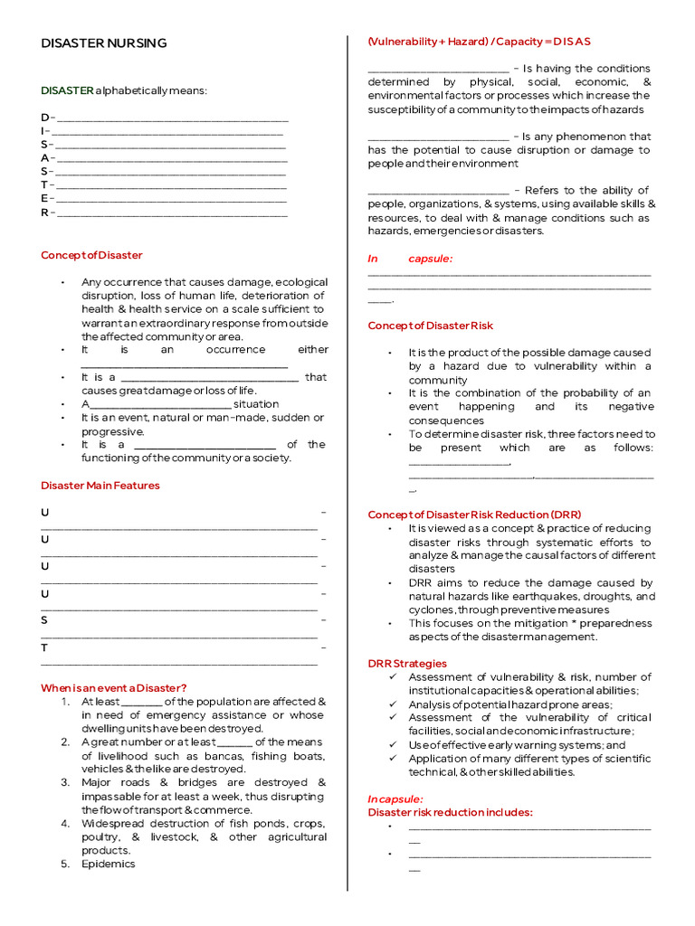 Disaster Nursing Lecture 1 | PDF | Natural Disasters | Hazards
