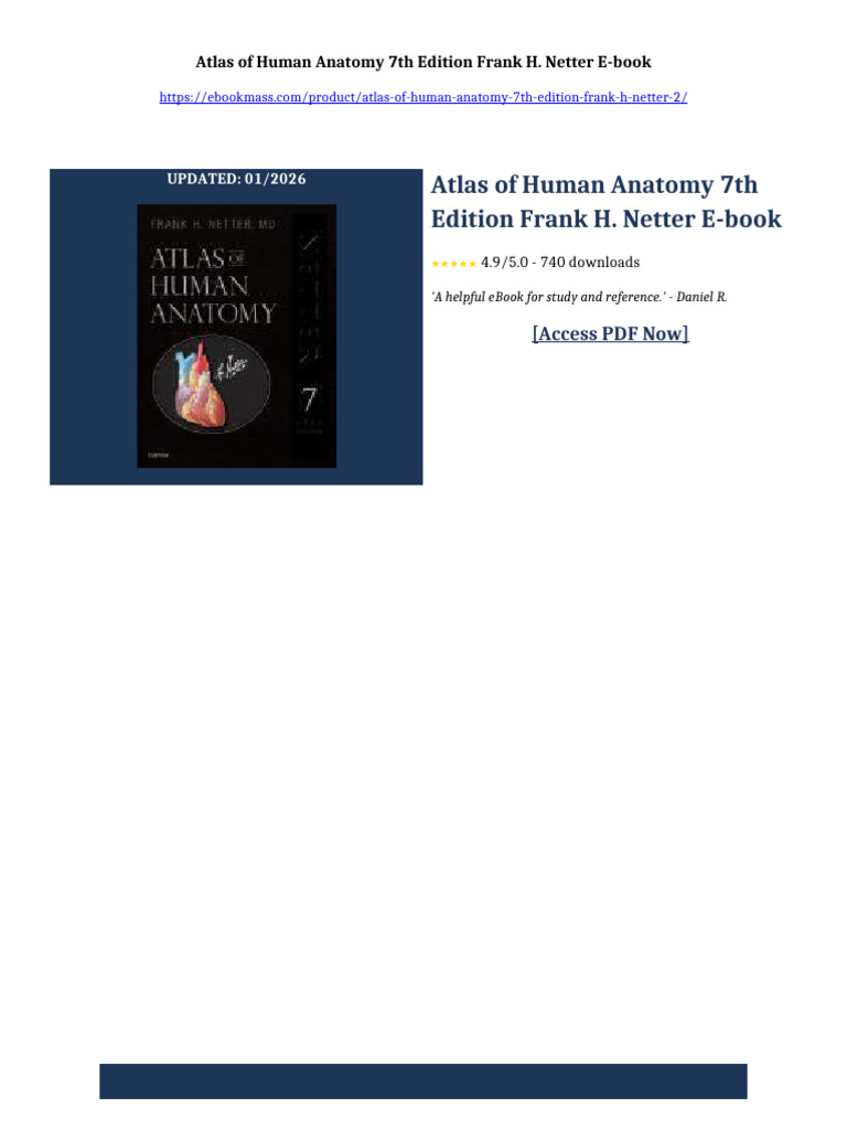 Atlas of Human Anatomy 7th Edition Frank H. Netter Ebook New Digital ...