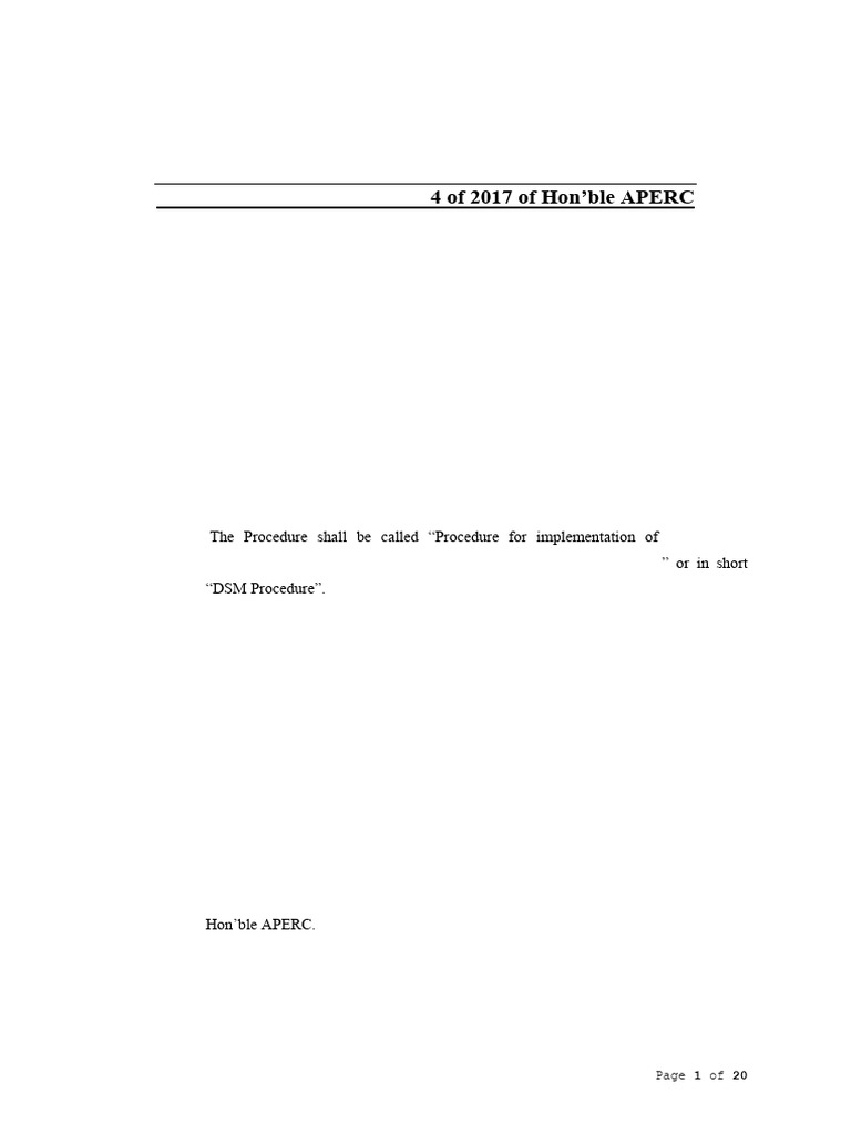 APERC DSM Generation Procedure | PDF | Electric Power Distribution ...
