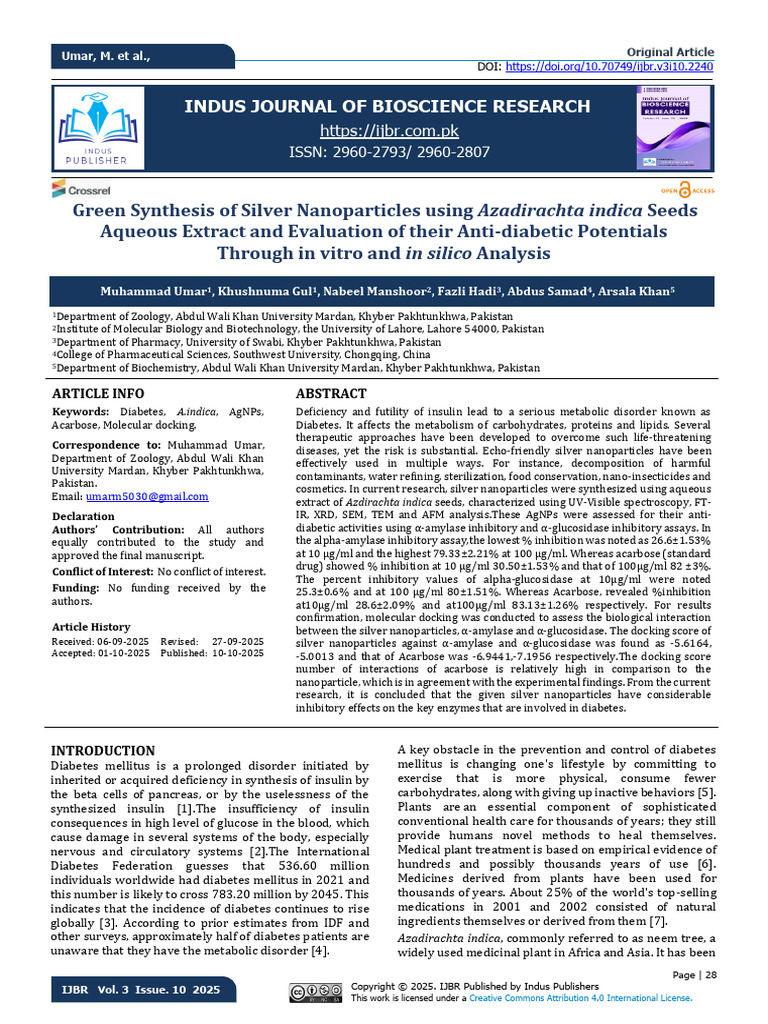 Green Synthesis of Silver Nanoparticles Using Seeds Aqueous Extract and ...