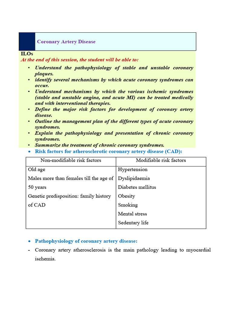 Ischemic Heart Disease PDF | PDF | Myocardial Infarction | Coronary ...