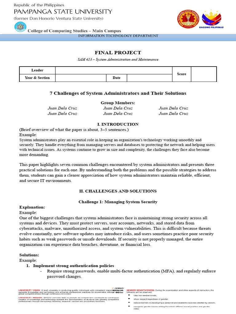 Final Project Template - SAM 413 | PDF | Security | Computer Security