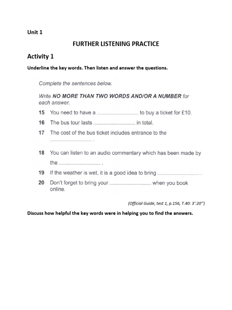Unit 1 - Further Practice - Key Words Synonyms | PDF