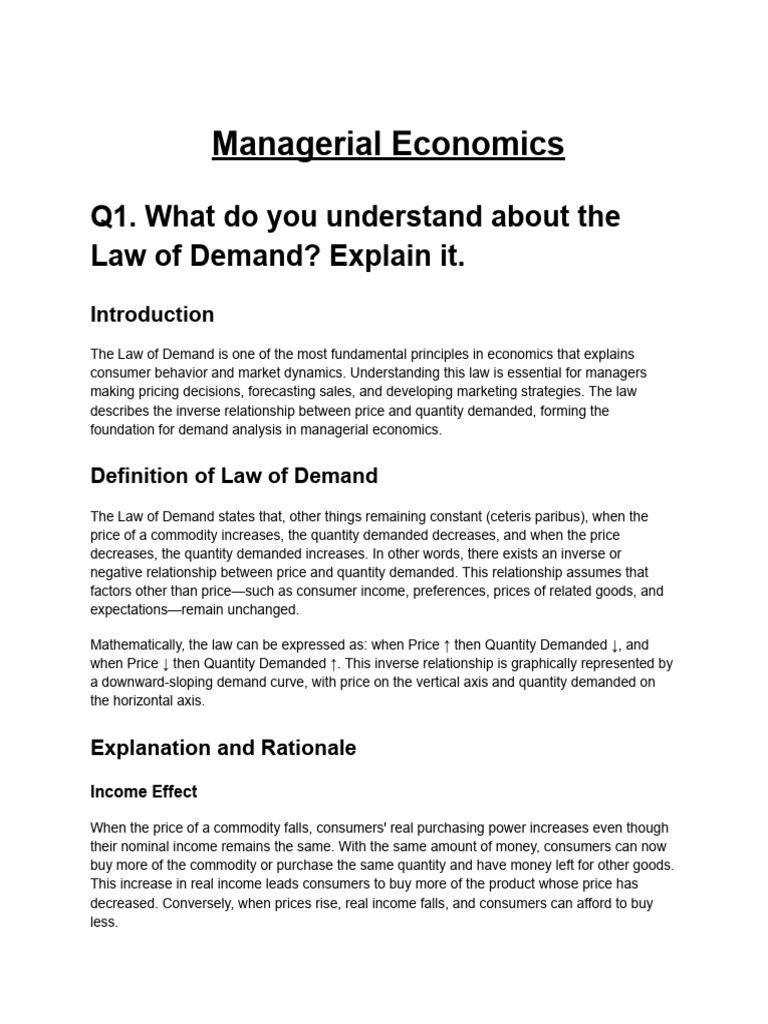 Managerial Economics | PDF | Inflation | Utility