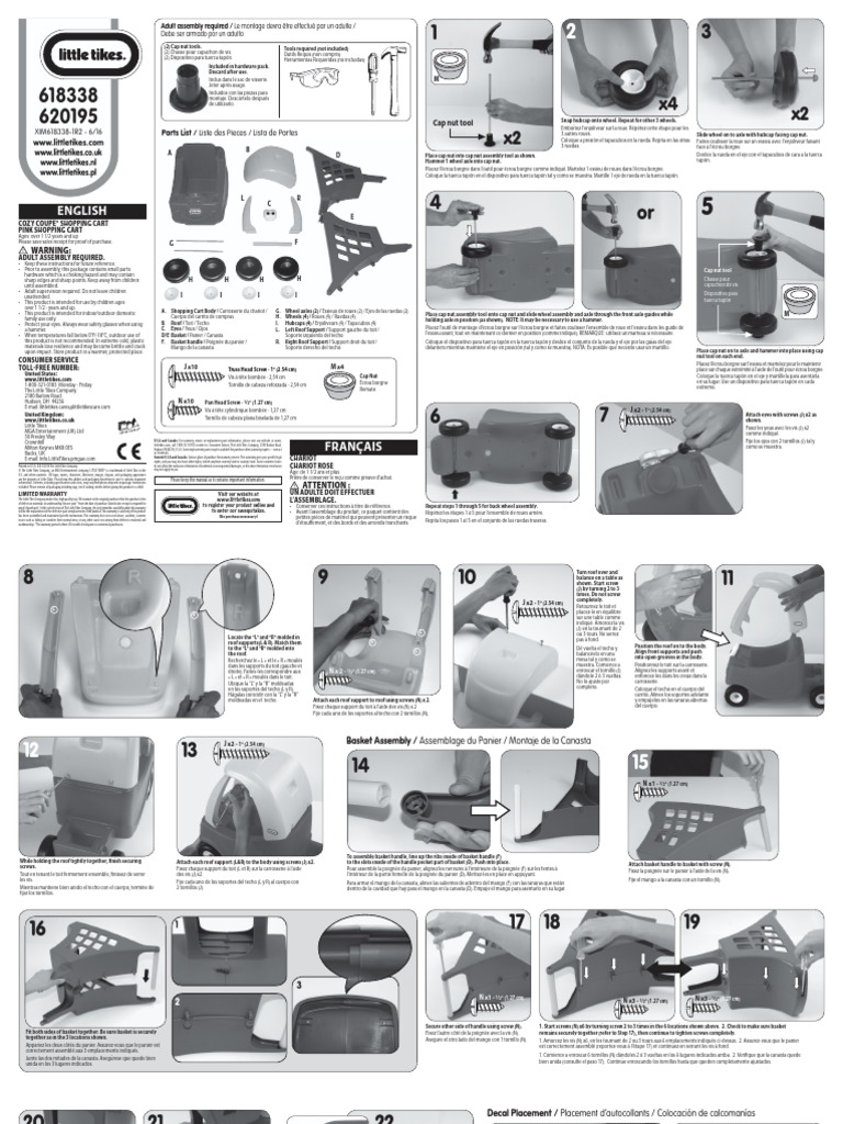 Princess Cozy Coupe Shopping Cart Manual | PDF