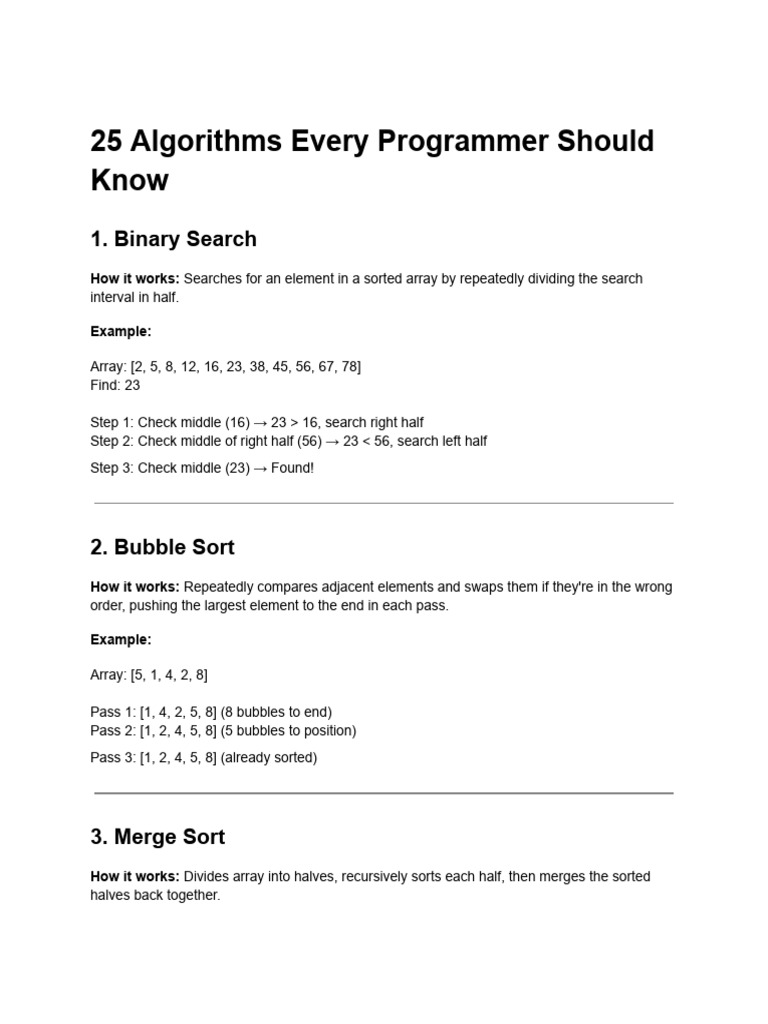 25 Algorithms Every Programmer Should Know | PDF | Algorithms And Data ...