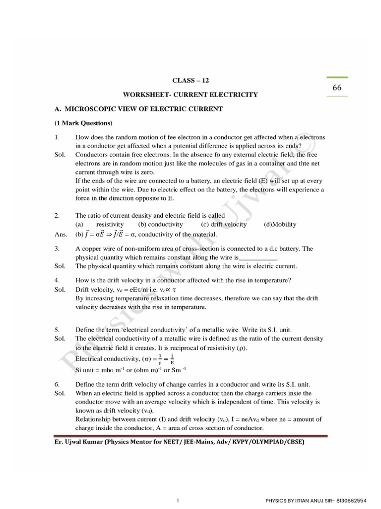 Current Electricity | PDF