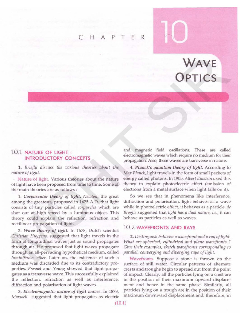 CH10 Wave Optics | PDF