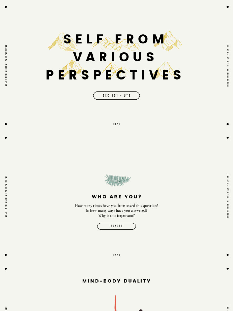 01 Module PPT - The Self From Various Perspectives | PDF | Philosophy ...
