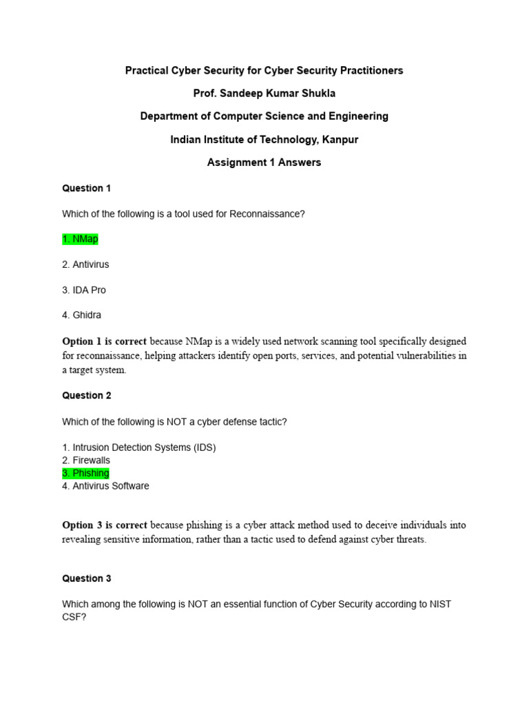 Practicalcybersec Assignmentcombined | PDF | Security | Computer Security