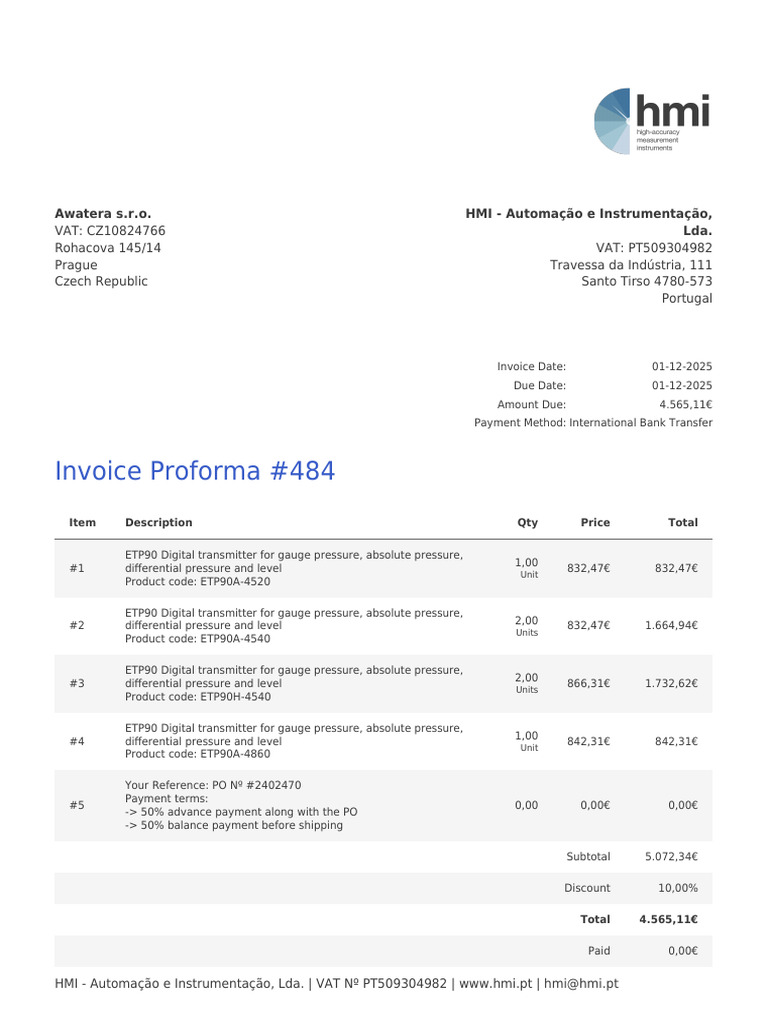 ABB 2402470 Invoice - Proforma #484 | PDF | Invoice | Banking