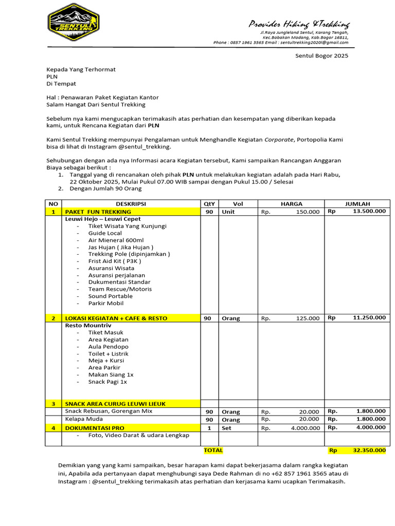 Rab Event PLN Ibu Eriga 2 | PDF