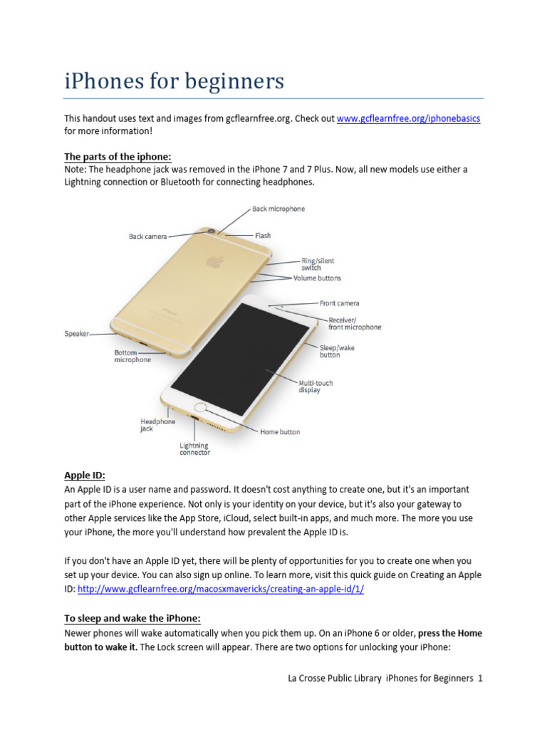 Class Handout Iphones For Beginners | PDF | I Phone | I Cloud