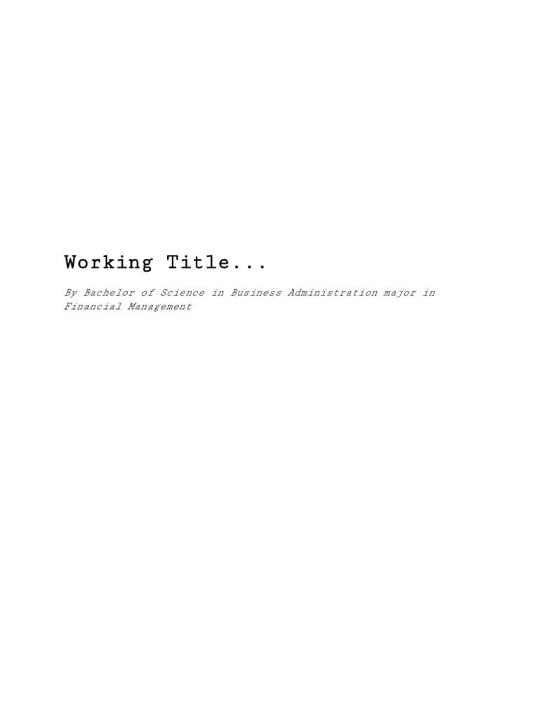 Working Title..FM | PDF