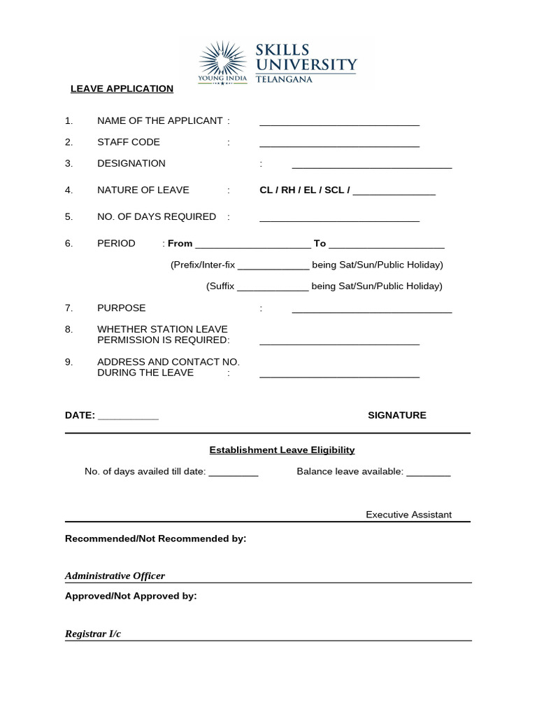 Forms - Leave Application | PDF
