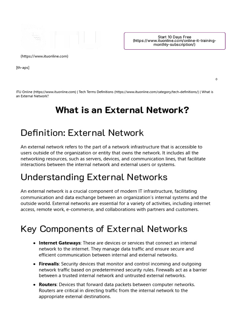 What Is An External Network_ - ITU Online IT Training | PDF | Computer ...