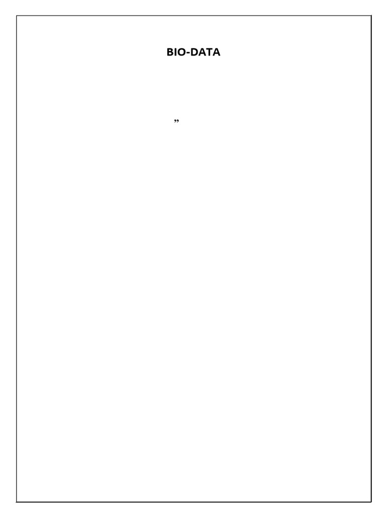 Bio Data | PDF
