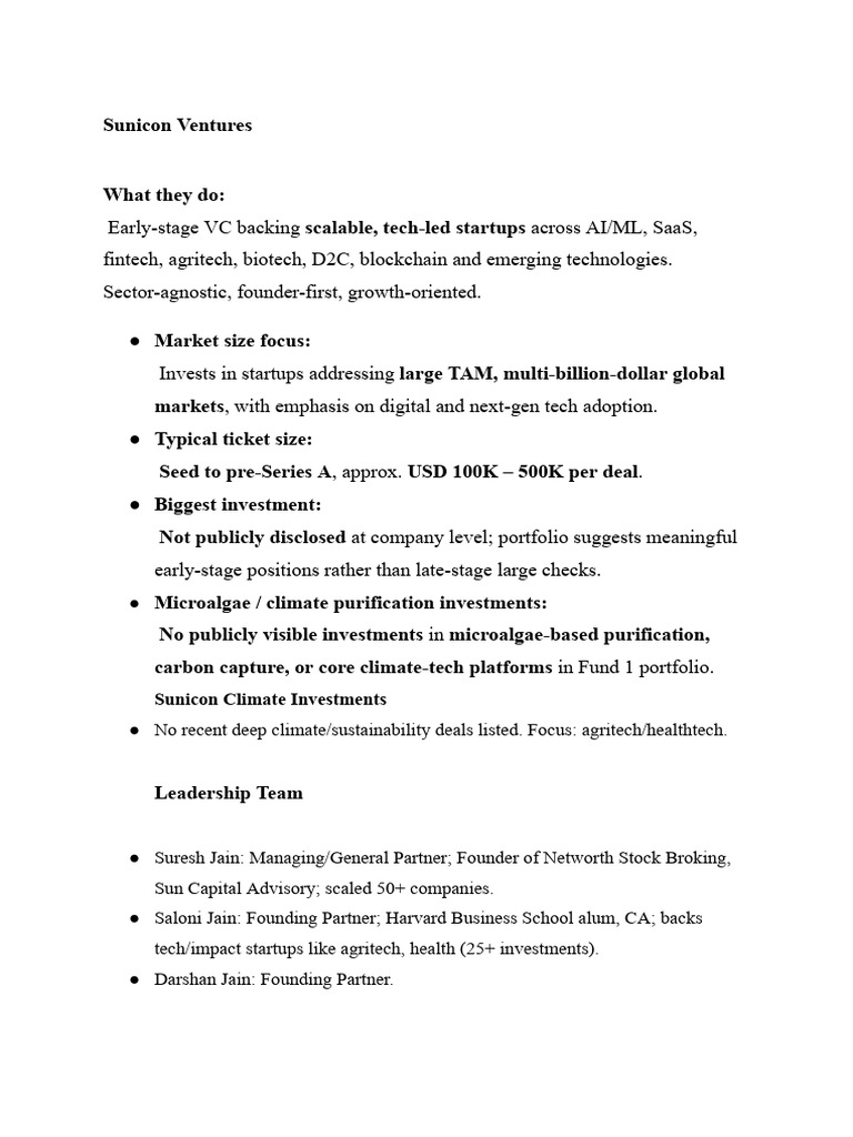 Sunicon Ventures | PDF
