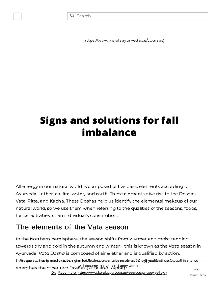 Vata Imbalance - Signs and Solutions | PDF | Ayurveda