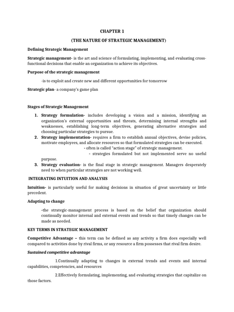 Strategic Management Chapter 1 4 | PDF | Strategic Management | Dividend