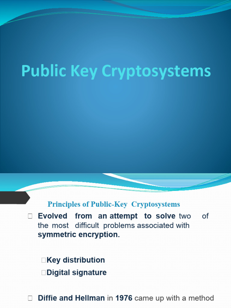 Public Key Cryptosystems-RSA in Network Security and Cyptography | PDF ...