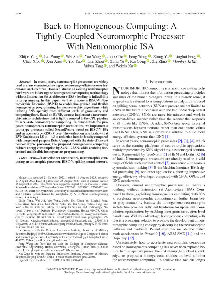 Back To Homogeneous Computing A Tightly-Coupled Neuromorphic Processor ...