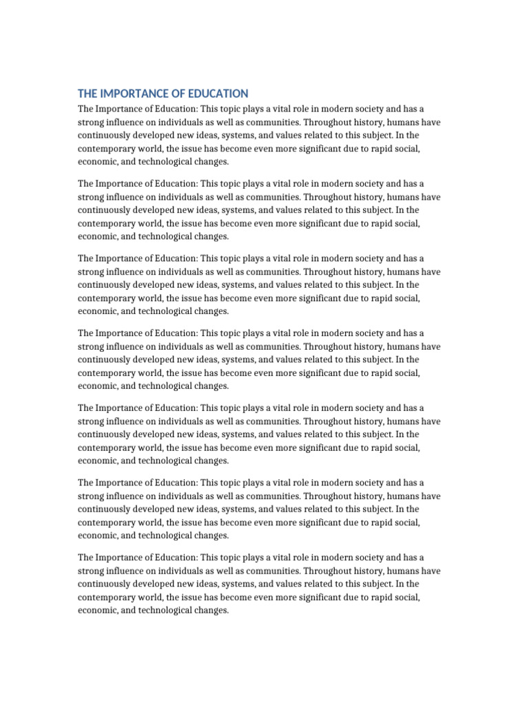 Education | PDF