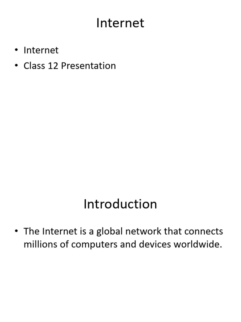 Internet Class 12 Presentation | PDF