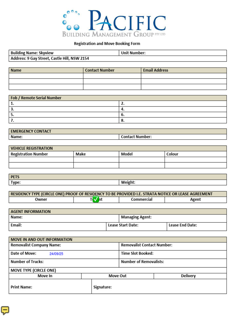 Move Booking and Resident Registration | PDF | Workweek And Weekend
