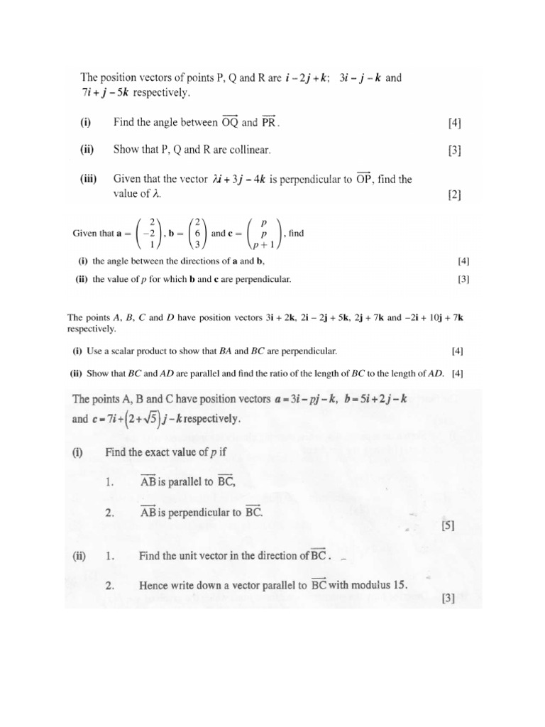 Vectors Practice Questions | PDF