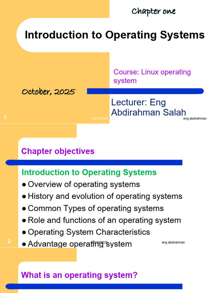Introduction To Operating System Ch.1 | PDF | Operating System ...
