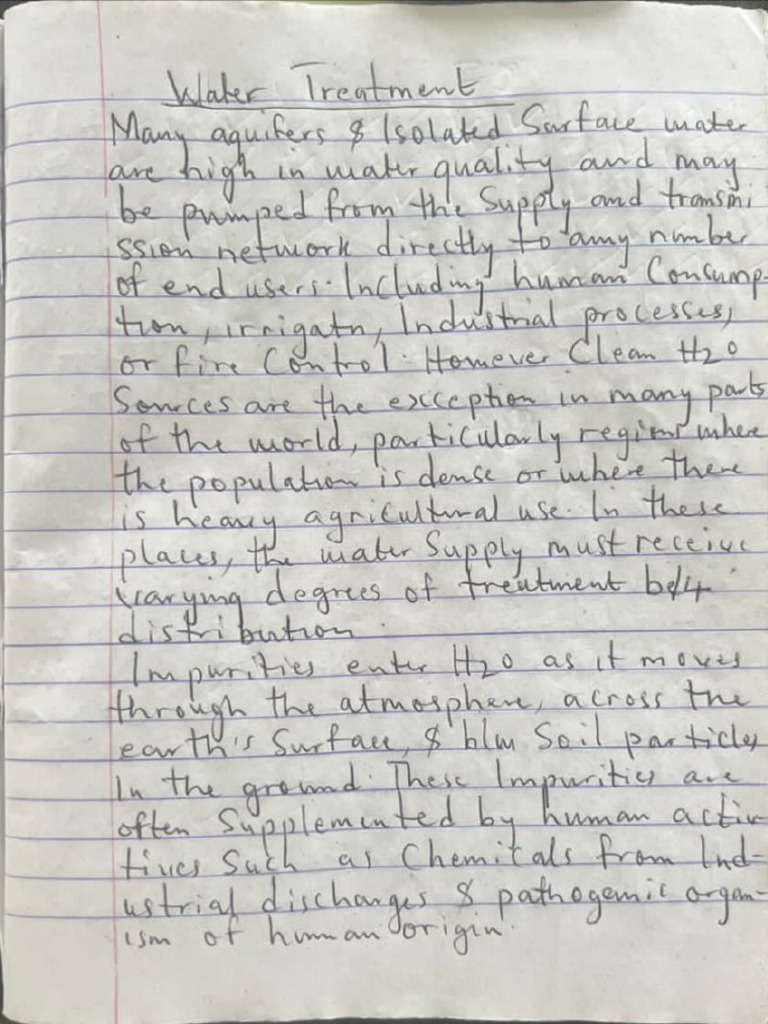 Che 513 Water Treatment Note | PDF