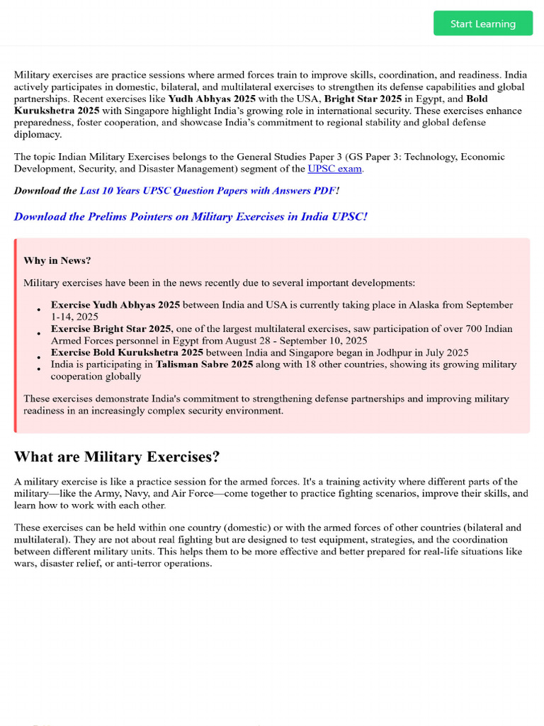 Military Exercises in India, List of Military Exercises of The Indian ...