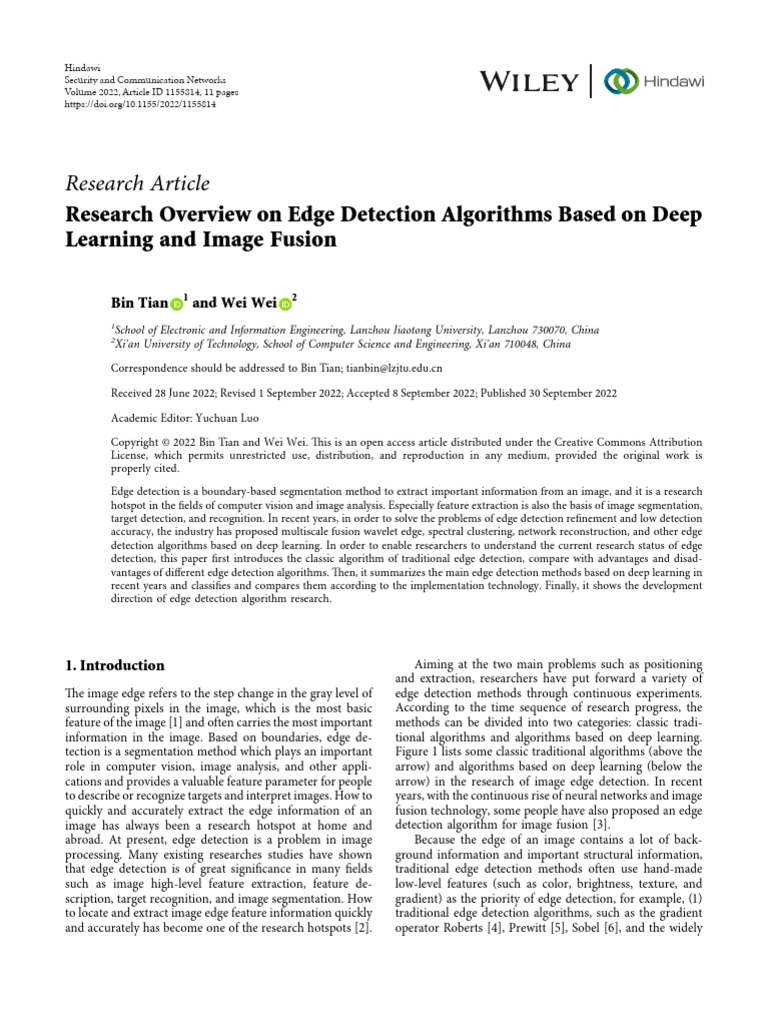 Research Overview On Edge Detection Algorithms Based On Deep | PDF ...