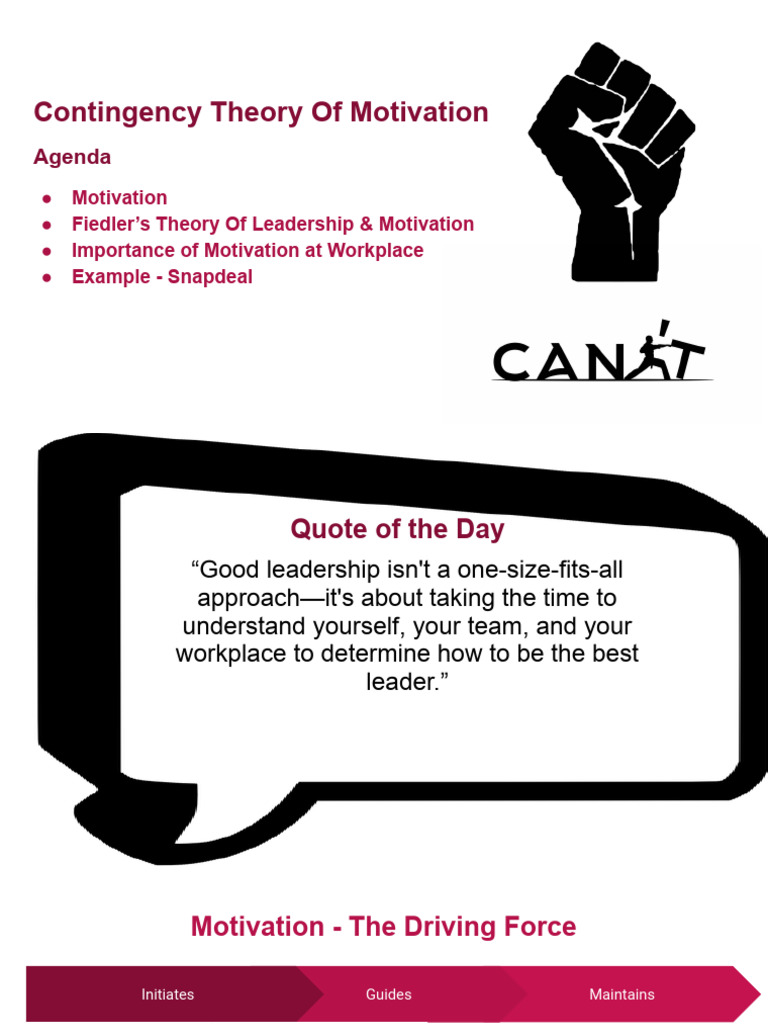 Contingency Theory of Motivation. | PDF | Motivational | Motivation