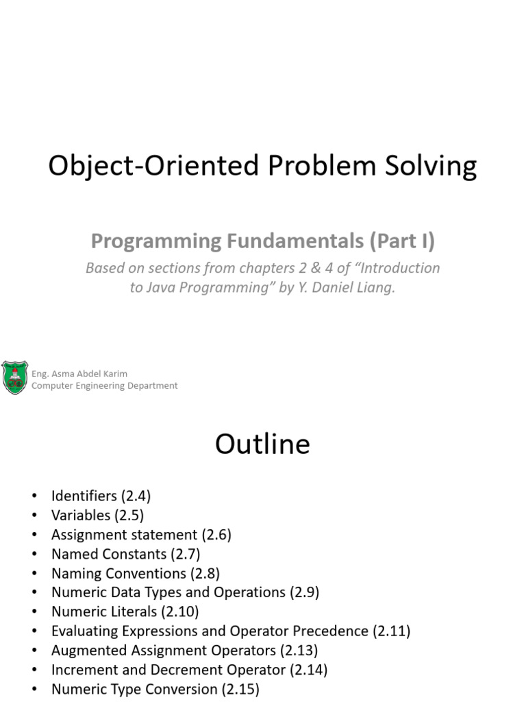 3-Programming Fundamentals I | PDF | Integer (Computer Science) | Data Type