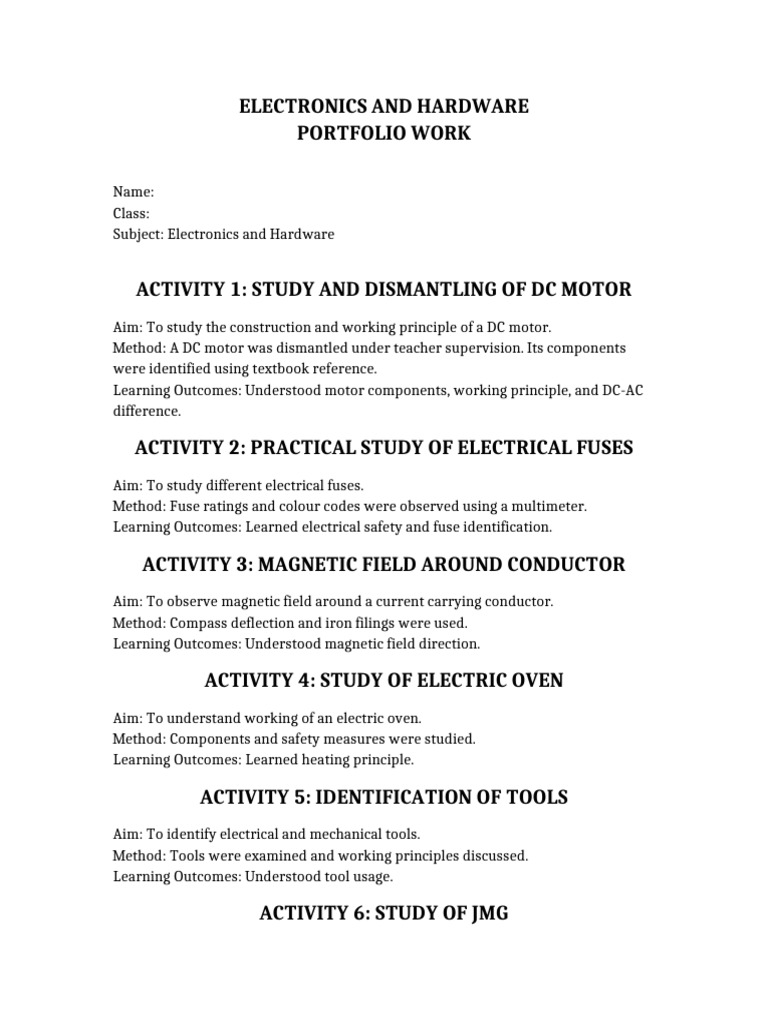 Electronics Hardware Portfolio | PDF