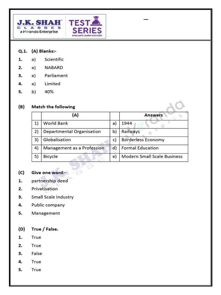 Fyjc - Ocm - Solution | PDF | Multinational Corporation | Joint Stock ...