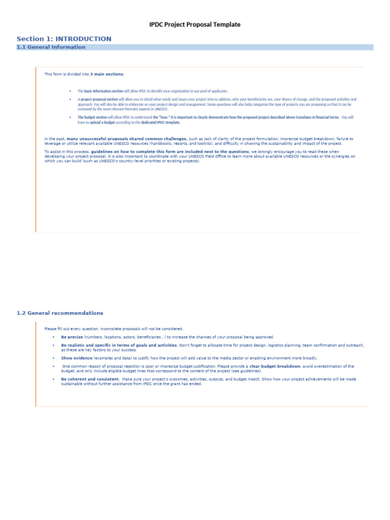 Project Proposal Template - IPDC | PDF