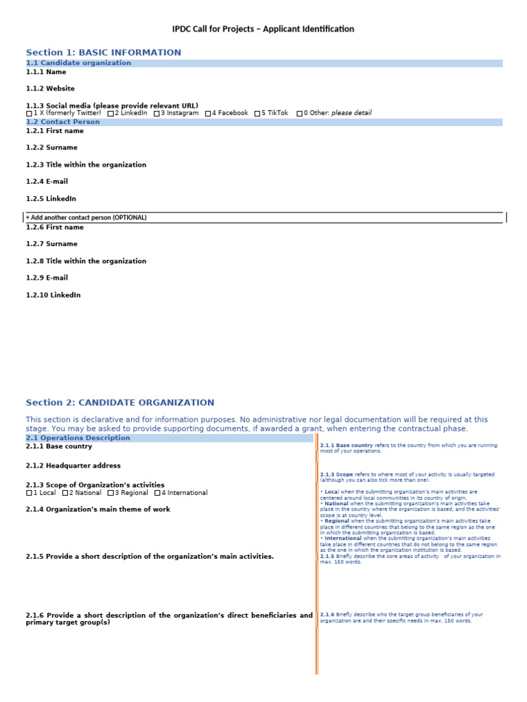 Applicant Identification Form - IPDC | PDF | Governance