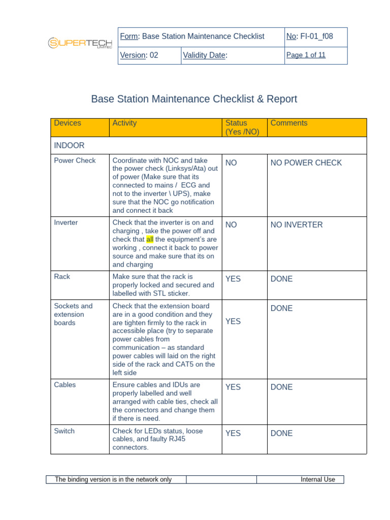 FI-01 - f08 Base Station Maintenance Checklist - NEW EDUBIASE ...