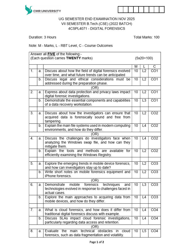 22 .Previous Year QP | PDF | Digital Forensics | Forensic Science