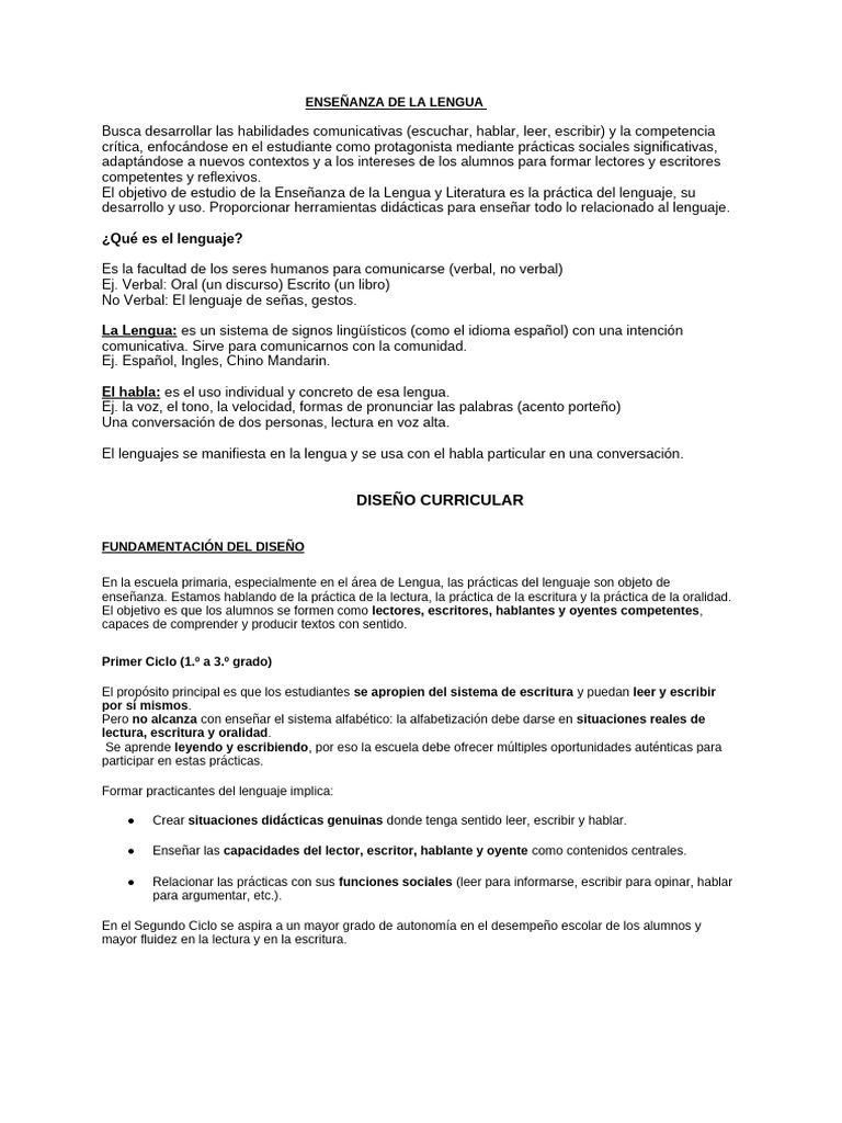 Final Enseñanza de La Lengua 2025 | PDF | Pensamiento | Comunicación