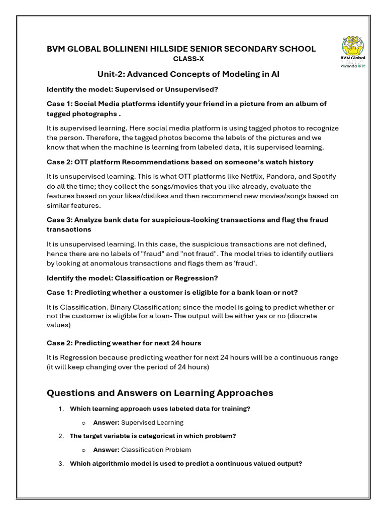 Practice Qns of Units - 2, 3 and 5 | PDF | Machine Learning | Accuracy ...