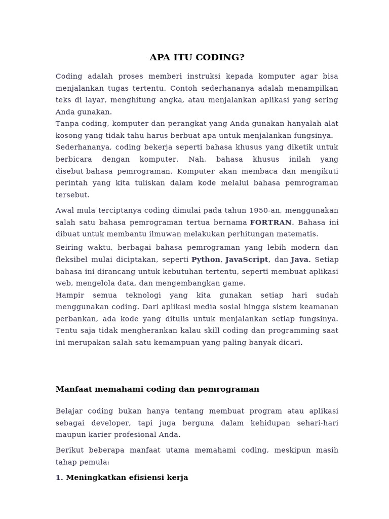 Apa Itu Coding | PDF