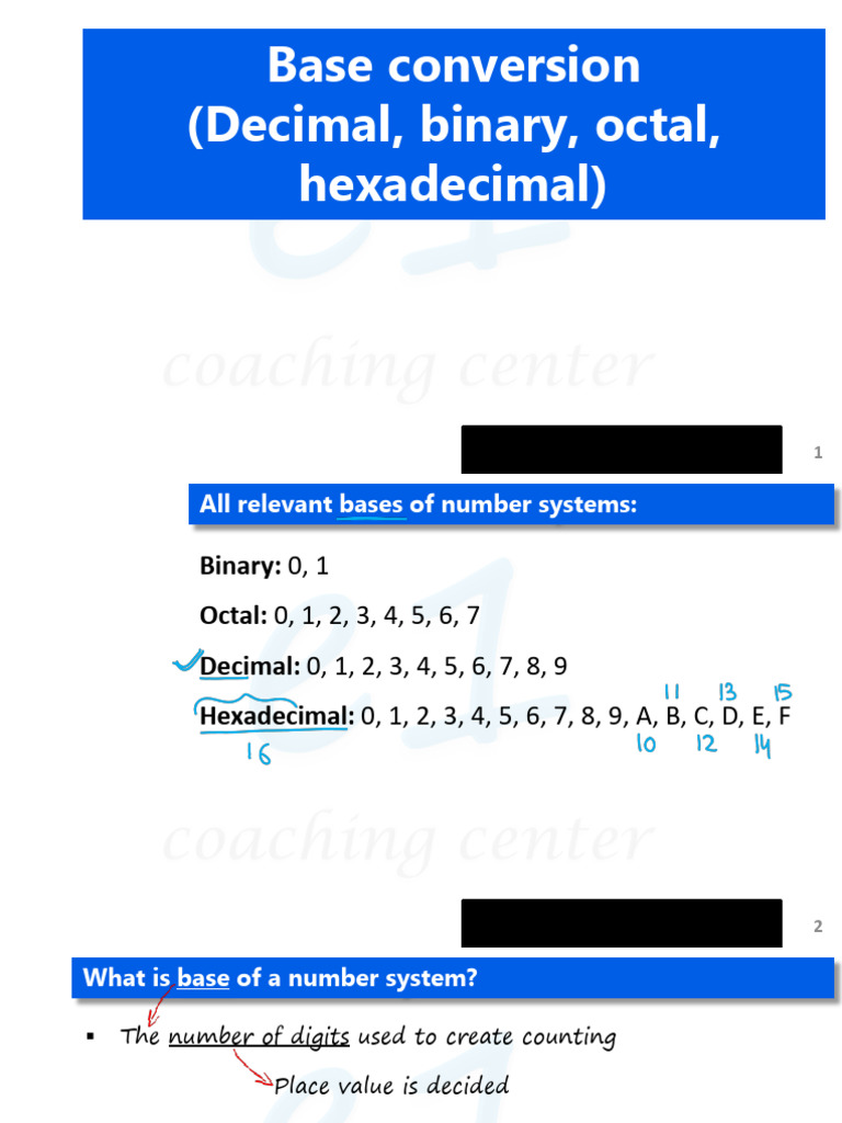 04.number System Base Conversion | PDF