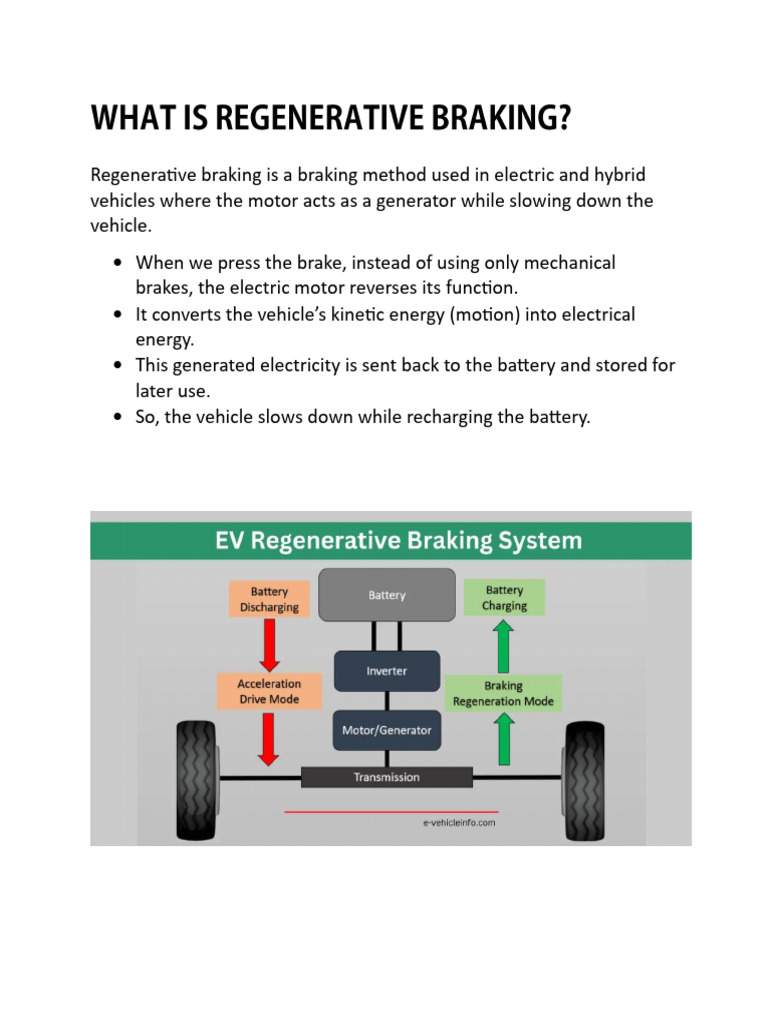 What Is Regenerative Braking | PDF | Brake | Hybrid Vehicle