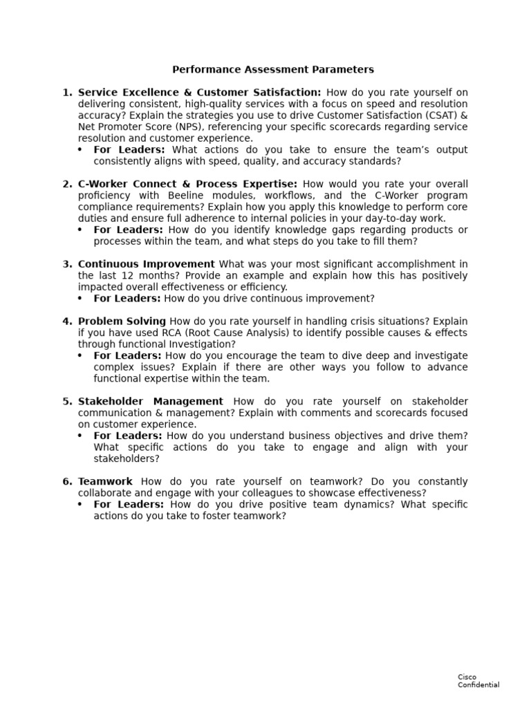 Performance Assessment Questions - Updated | PDF
